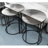 NESTING TABLES, two pairs, 46cm x 30.5cm at largest. (4)