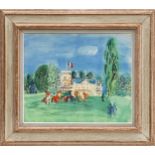 RAOUL DUFY 'Le Courses', lithograph, signed in the plate, Montparnasse frame, 44cm x 54cm.