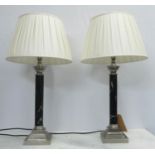 TINDLE LIGHTING TABLE LAMPS, two, 77cm H with shades. (2)