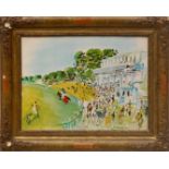 RAOUL DUFY 'Courses - Goodwood', lithograph, vintage French frame, 39cm x 53cm.