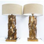 TABLE LAMPS, a pair, 110cm H, contemporary Italian style, with shade. (2)