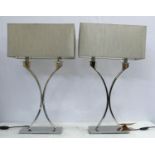 TABLE LAMPS, a pair, contemporary design, with shades, 69cm H. (2)