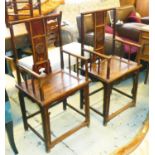 CHINESE CHAIRS, a pair, 55cm x 108cm H, lacquered elm. (2)