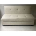 SOFA, Italian bench style cream cotton weave, 152cm W.