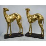 SCULPTURAL WHIPPETS, two, 65cm H, Art Deco inspired stylised finish. (2)