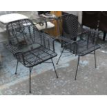GARDEN DINING CHAIRS, four, faux bamboo, 88cm H. (4)