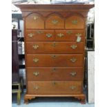TALL CHEST, 64cm x 136cm x 186cm H, with nine drawers.