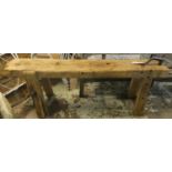 WORK BENCH, 189cm W x 30cm D x 82cm H, vintage.