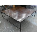 COFFEE TABLE, 110cm x 110cm x 41cm, contemporary design, bronzed top.