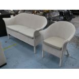 LLOYD LOOM MONTPELLIER SEATING SET, including sofa, 155cm W and two chairs, 70cm W. (3)