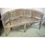 BANANA GARDEN BENCH, 160cm W, weathered teak.