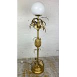 PINEAPPLE FLOOR LAMP, circa 1970's French, gilt metal, in the manner of Maison Jansen, 140cm H.