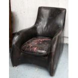 COACH HOUSE ANTIQUE ARMCHAIR, 85cm H x 74cm W x 100cm D.