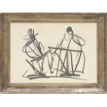 HENRY MOORE 'Abstract Figure', off set lithograph, 34cm x 41cm.