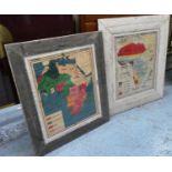 VINTAGE MAPS OF AFRICA, two, 104cm x 91cm at largest, framed and glazed. (2)