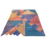 POST MODERNIST RUG, 258cm x 220cm, circa 1980's colorful geometric design.