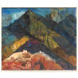 LORNA DUNN 'Mountain Landscape', oil on canvas, 46cm x 55cm.