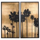 CONTEMPORARY SCHOOL GICLEE PRINT DIPTYCH, 155cm x 79cm, Malibu Vista. (2)