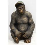 THE GORILLA WITH HIS BASEBALL CAP, Contemporary School sculptural study.