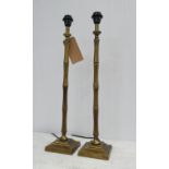 FAUX BAMBOO TABLE LAMPS, a pair, 68cm H. (2)