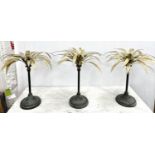 PALM TREE CANDELABRA, three, 46cm H. (3)