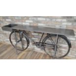 BICYCLE CONSOLE TABLE, 188cm x 38cm x 95cm.