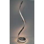 HELIX FLOOR LIGHT, 120cm H, silvered finish.