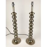 TABLE LAMPS, a pair, contemporary metal ball design, 70cm H. (2)