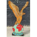 ROYAL AIR FORCE ASSOCIATION CREST, of painted and gilded wood, 121cm H x 60cm W.