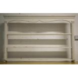 PLATE RACK, 92cm H x 126cm W x 18cm D, white painted pine.