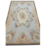 FINE AUBUSSON NEEDLEPOINT CARPET, 241cm x 147cm.