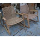 ROCKING CHAIRS, a pair, 82cm H, contemporary design. (2)