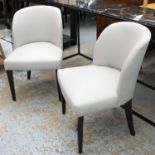 GLOSTER DINING CHAIRS, ten 54cm W x 85cm H with grey faux leather upholstery. (10)