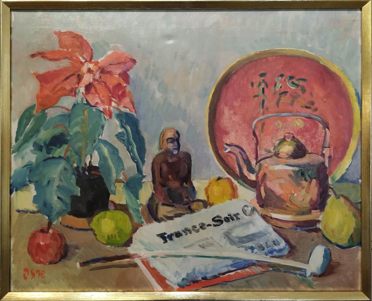 PER SONNE (B. Copenhagen 1906-1988) 'Still life', oil on canvas, 51cm x 61cm, monogrammed, signed