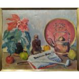 PER SONNE (B. Copenhagen 1906-1988) 'Still life', oil on canvas, 51cm x 61cm, monogrammed, signed