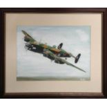 PERRY WATTS 'Handley Page, Halifax, Mark BII Series 1', gouache, 37cm x 51cm, signed and dated,