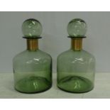MURANO STYLE DECANTERS, a pair, 39cm H. (2)