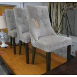 DINING CHAIRS, a set of ten, 99cm H, neutral button back upholstered. (1)