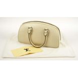 LOUIS VUITTON JASMIN BAG, epi leather ivory, two rolled top handles, silver hardware, embossed