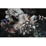 CONTEMPORARY SCHOOL PHOTOPRINT, floral still life, 82cm x 122cm, framed.