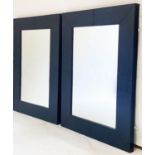 WALL MIRRORS, a pair, rectangular, faux crocodile, 90cm x 122cm H. (2)