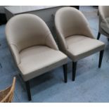 DEDAR FABRIC UPHOLSTERED DINING CHAIRS, a set of four, 91cm H, contemporary design. (4)