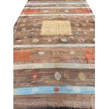 FINE MOROCCAN SILK FLAT WEAVE CARPET, 275cm x 180cm, atlas mountains.