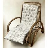 CONSERVATORY/TERRACE ARMCHAIR, 72cm W, early 20th century, rattan, bamboo and cane bound, with