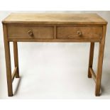 GORDON RUSSELL WRITING TABLE, mid 20th century oak with two frieze drawers, 100cm x 50cm D x 81cm H.