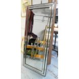 WALL MIRROR, 155cm 68.5cm, Art Deco style stepped design.