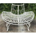 TREE BENCH, 78cm x 151cm H x 75cm, Regency style white painted metal.