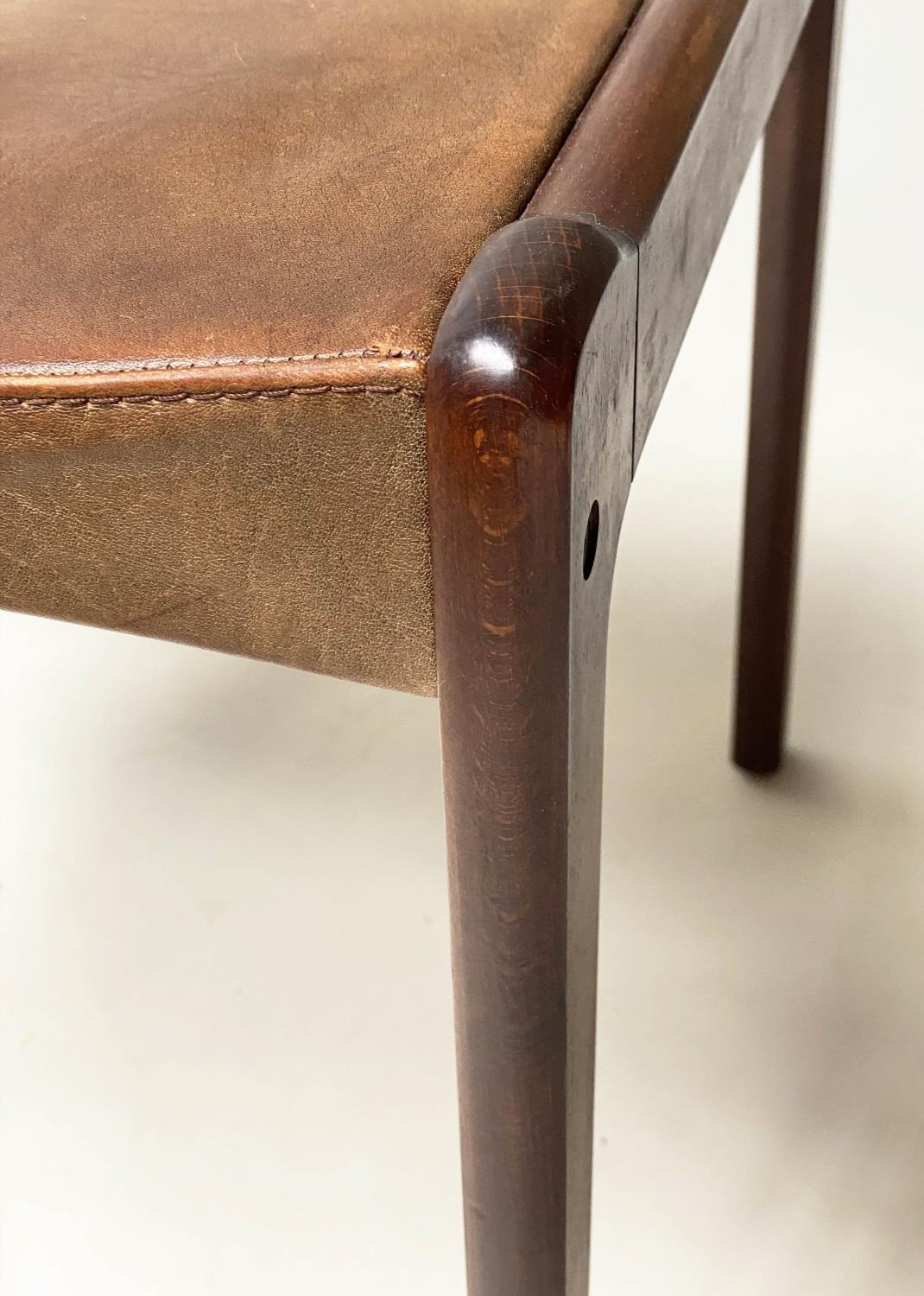 SAX DINING CHAIRS, a set of six, 81cm H, Danish rosewood, with grained leather seats (stamped ' - Image 5 of 9