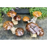 SCULPTURAL TOADSTOOLS, three, 45cm H. (3)