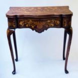 DUTCH 'DOUBLE' CARD TABLE, 76cm x 35cm D x 71cm H, 19th century Dutch mahogany and satinwood